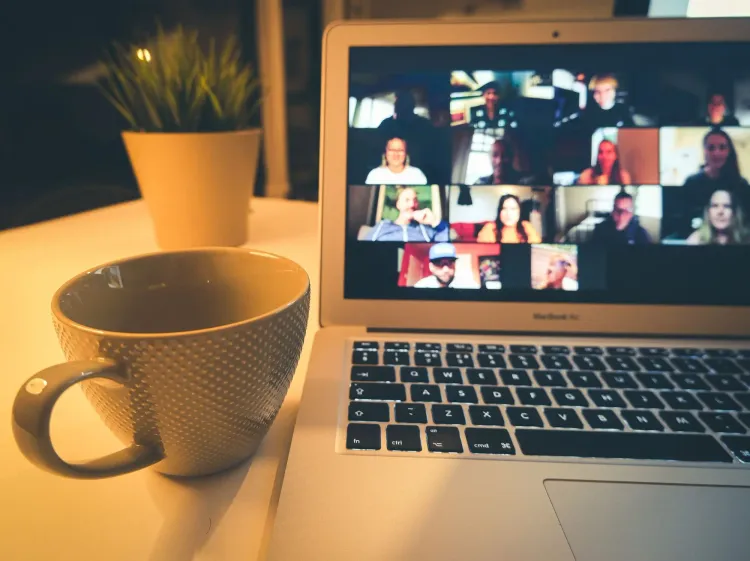 a remote meeting involving multiple people